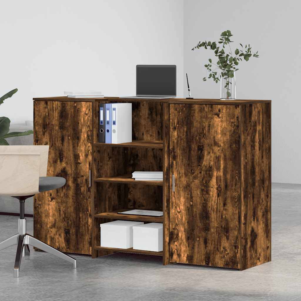 vidaXL Empfangstheke Räuchereiche 155x50x103,5 cm Holzwerkstoff