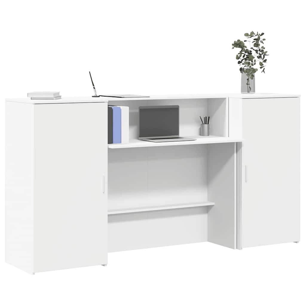 vidaXL Empfangstheke Weiß 200x50x103,5 cm Holzwerkstoff