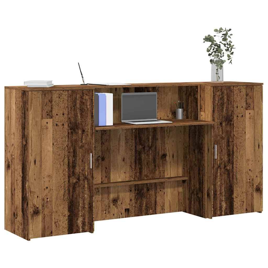 vidaXL Empfangstheke Altholz-Optik 200x50x103,5 cm Holzwerkstoff