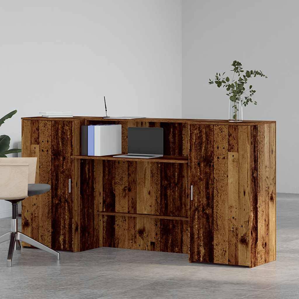 vidaXL Empfangstheke Altholz-Optik 200x50x103,5 cm Holzwerkstoff