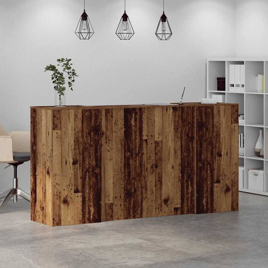 vidaXL Empfangstheke Altholz-Optik 200x50x103,5 cm Holzwerkstoff