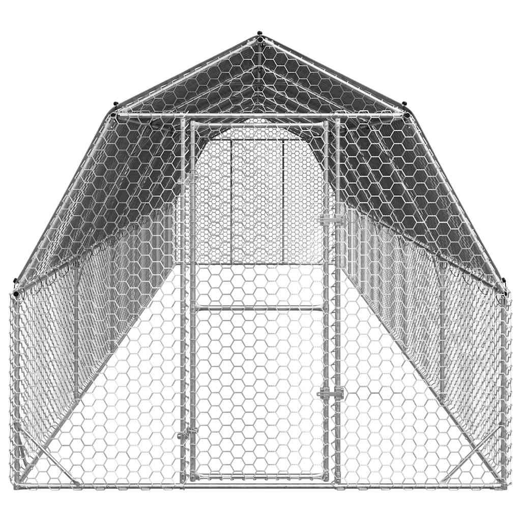 vidaXL Hühnerstall mit Dach 2,5x12x2,25 m Verzinkter Stahl