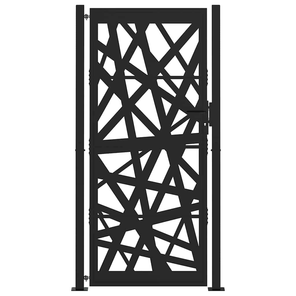 vidaXL Gartentor Schwarz 105x205 cm Stahl Lichtdesign