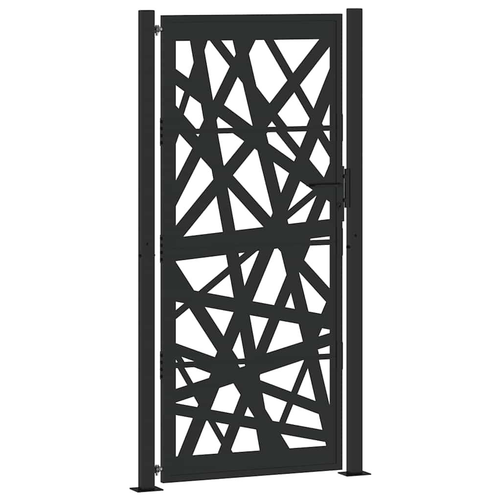 vidaXL Gartentor Schwarz 105x205 cm Stahl Lichtdesign