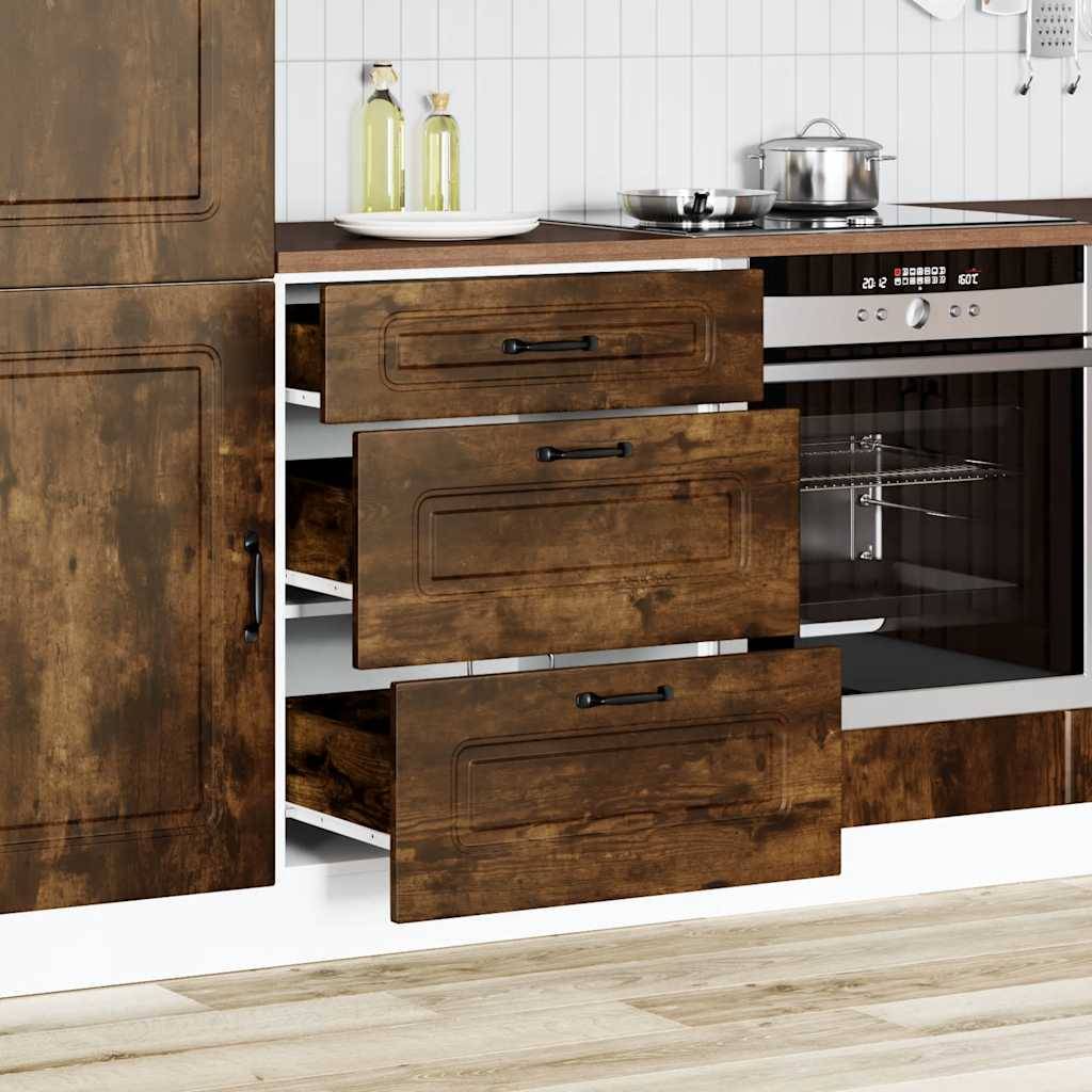 vidaXL Küchenunterschrank Kalmar Räuchereiche Holzwerkstoff