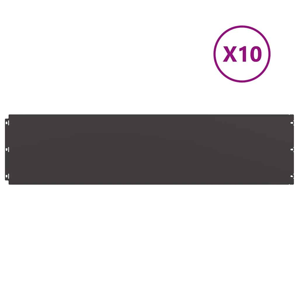 vidaXL Rasenkanten 10 Stk. Schwarz 25x103 cm Kaltgewalzter Stahl