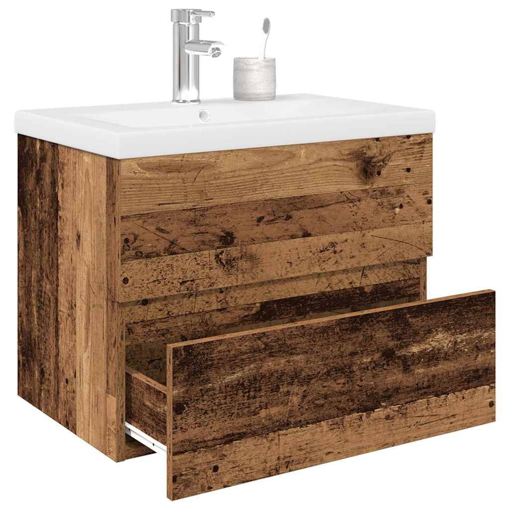 vidaXL Waschbeckenunterschrank mit Einbaubecken und Wasserhahn