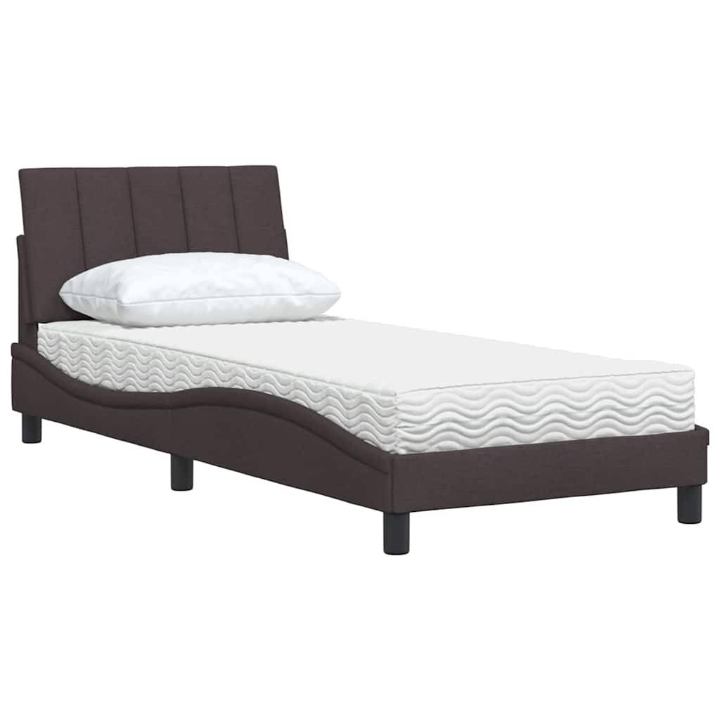 vidaXL Bett mit Matratze Dunkelbraun 80x200 cm Stoff