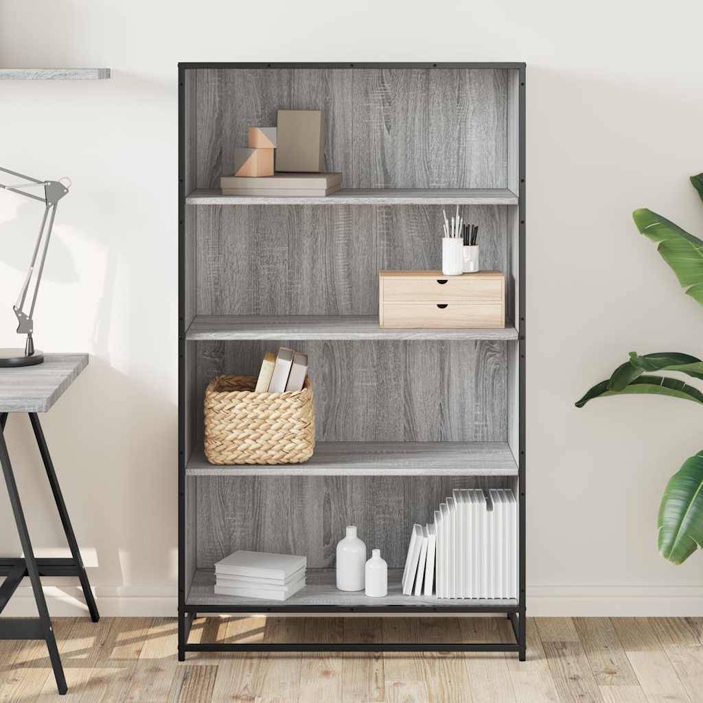 vidaXL Bücherregal Grau Sonoma 80,5x35x139 cm Holzwerkstoff