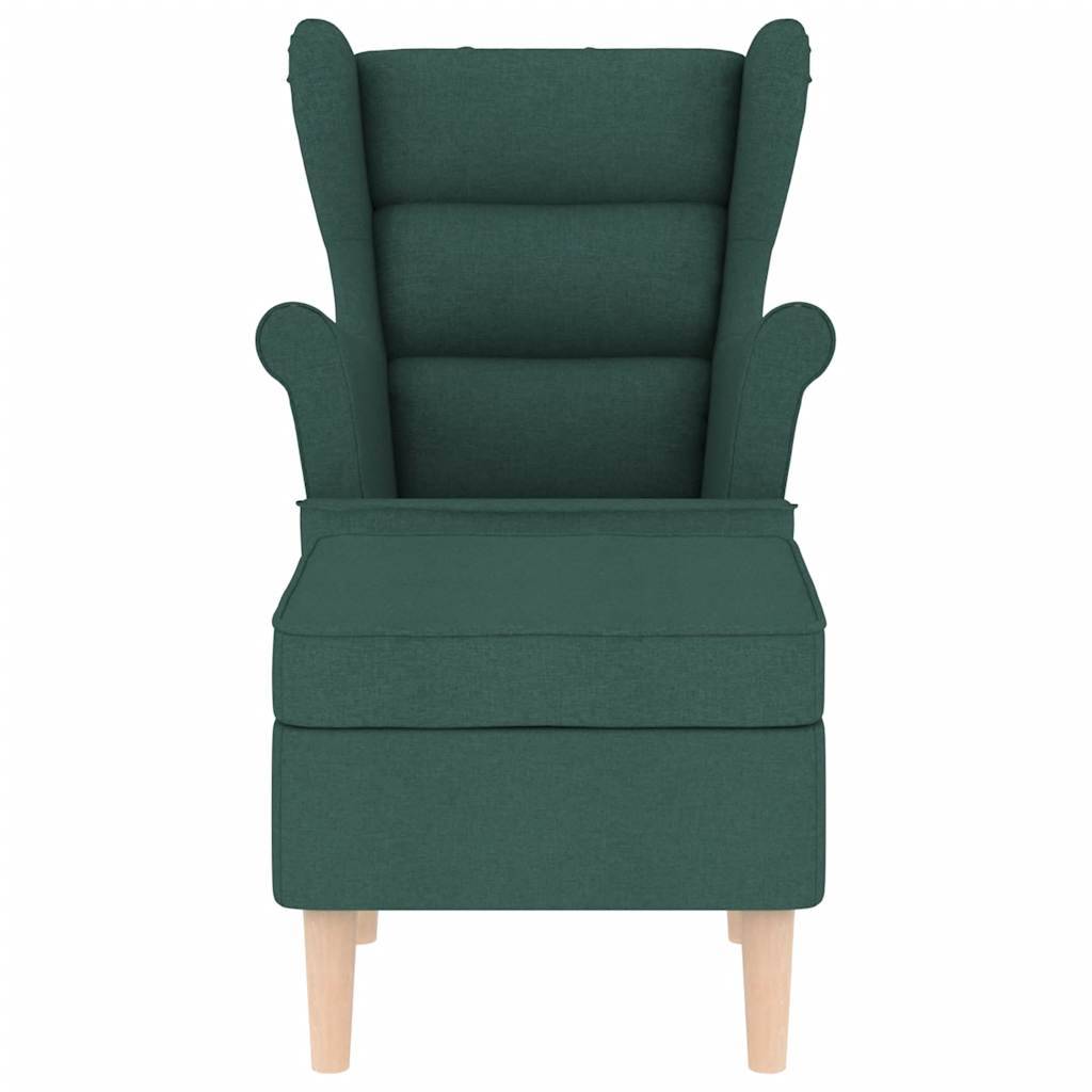 vidaXL Sessel mit Fußhocker Dunkelgrün Stoff