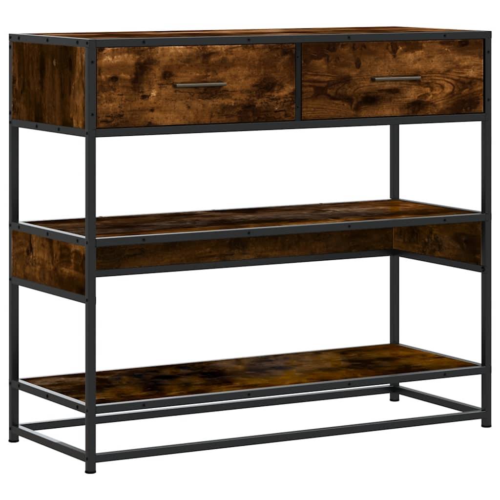 vidaXL Konsolentisch Räuchereiche 90x35x80 cm Holzwerkstoff