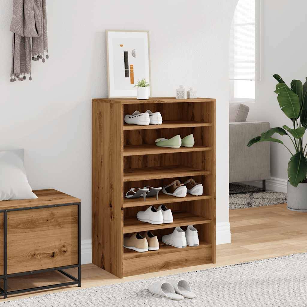 vidaXL Schuhschrank Artisan-Eiche 60x35x92 cm Holzwerkstoff
