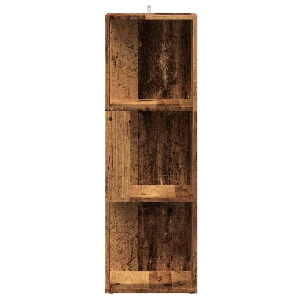 vidaXL Eckregal Altholz-Optik 33x33x100 cm Holzwerkstoff
