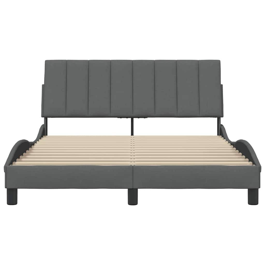 vidaXL Bettgestell ohne Matratze "Hanko" Dunkelgrau 140x190 cm Stoff