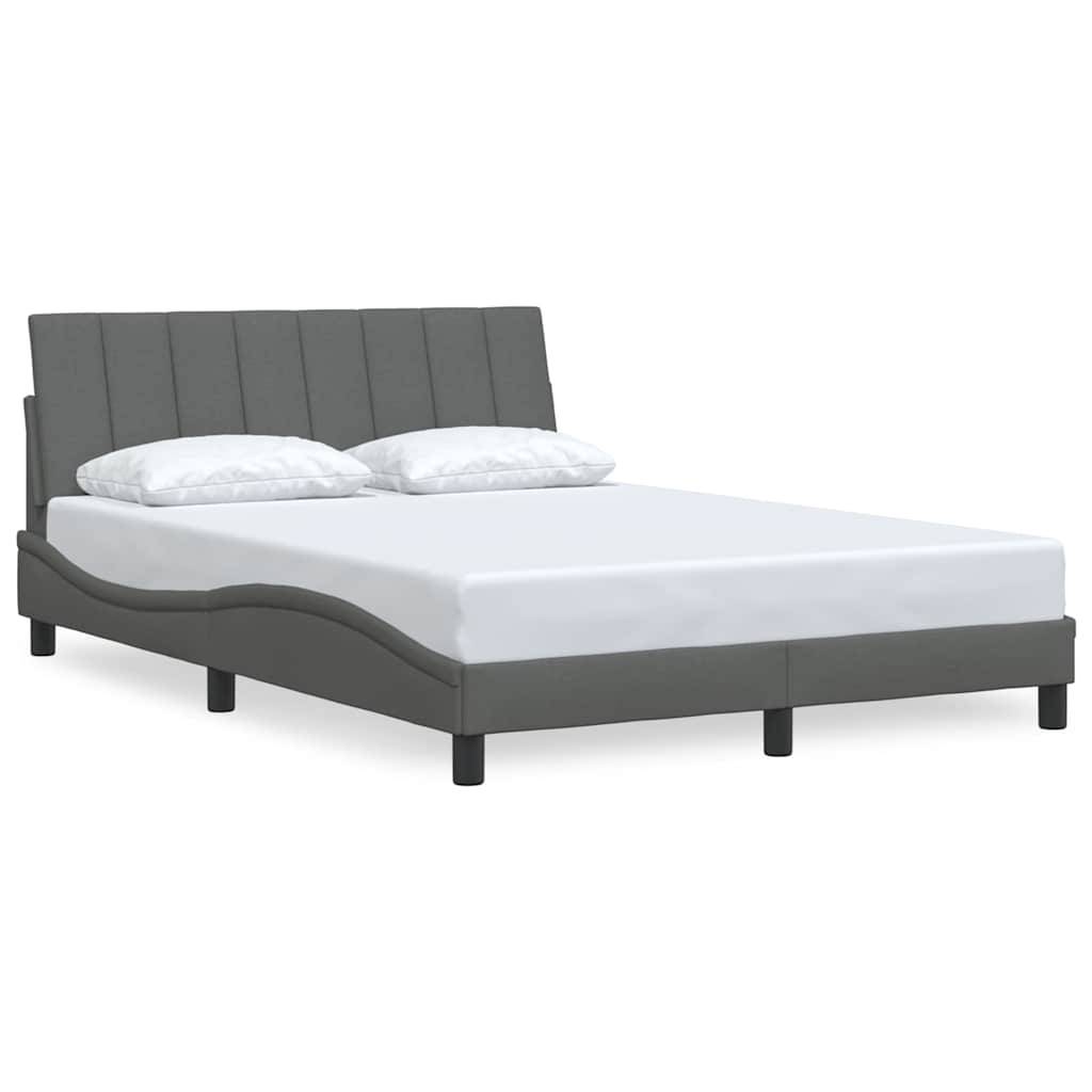 vidaXL Bettgestell ohne Matratze "Hanko" Dunkelgrau 140x190 cm Stoff