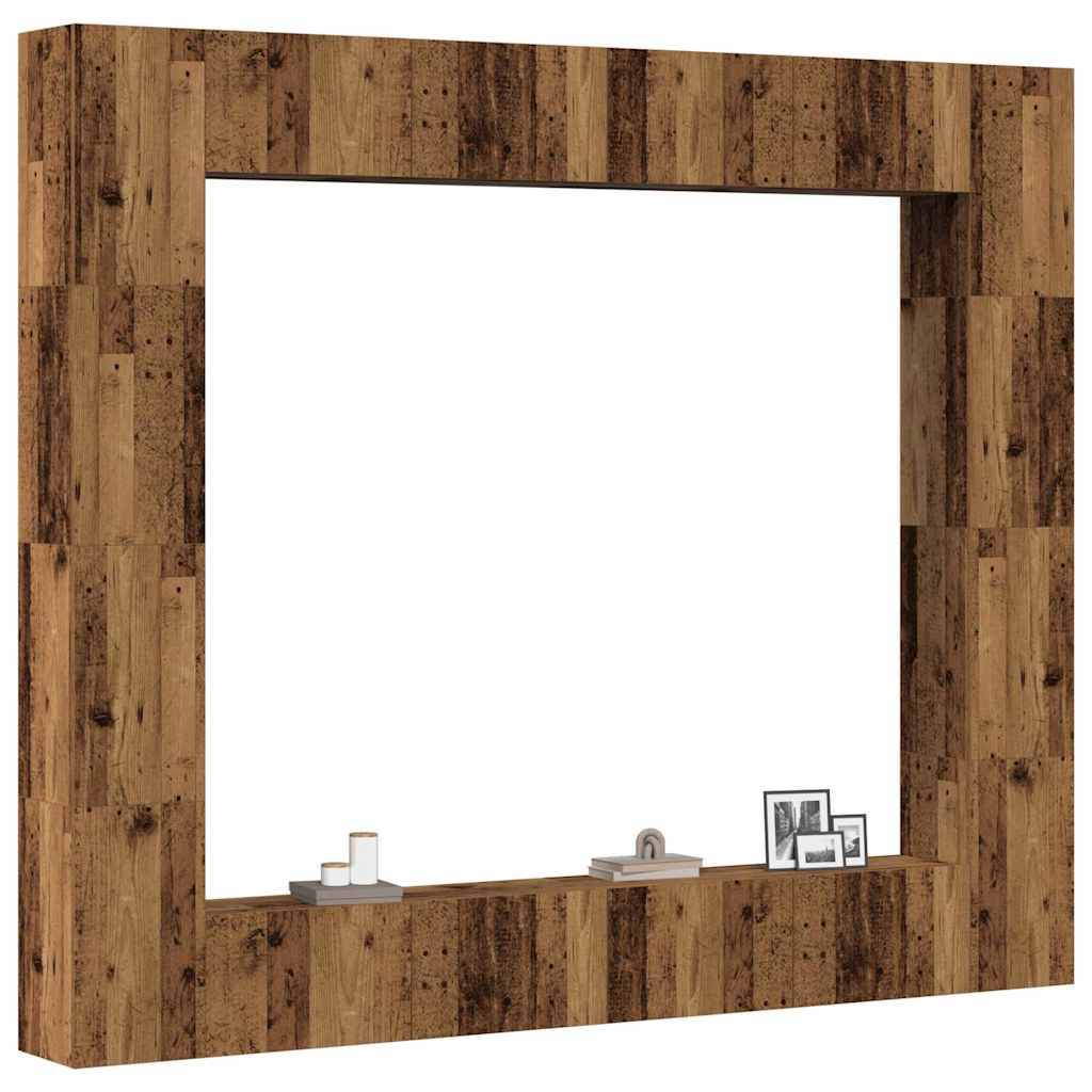 vidaXL 8-tlg. TV-Schrank-Set Wandmontage Altholz-Optik Holzwerkstoff