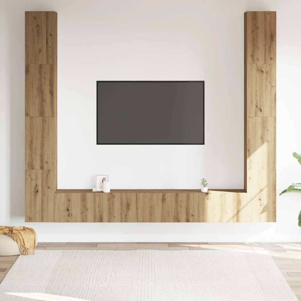 vidaXL TV-Wandschränke 6 Stk. Artisan-Eiche Holzwerkstoff