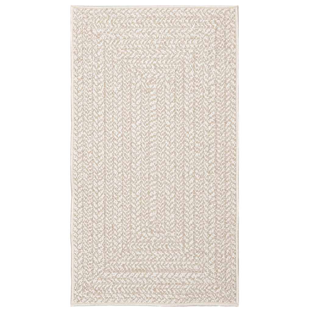 vidaXL Teppich ZIZUR Creme 60x110 cm Jute-Optik Indoor und Outdoor