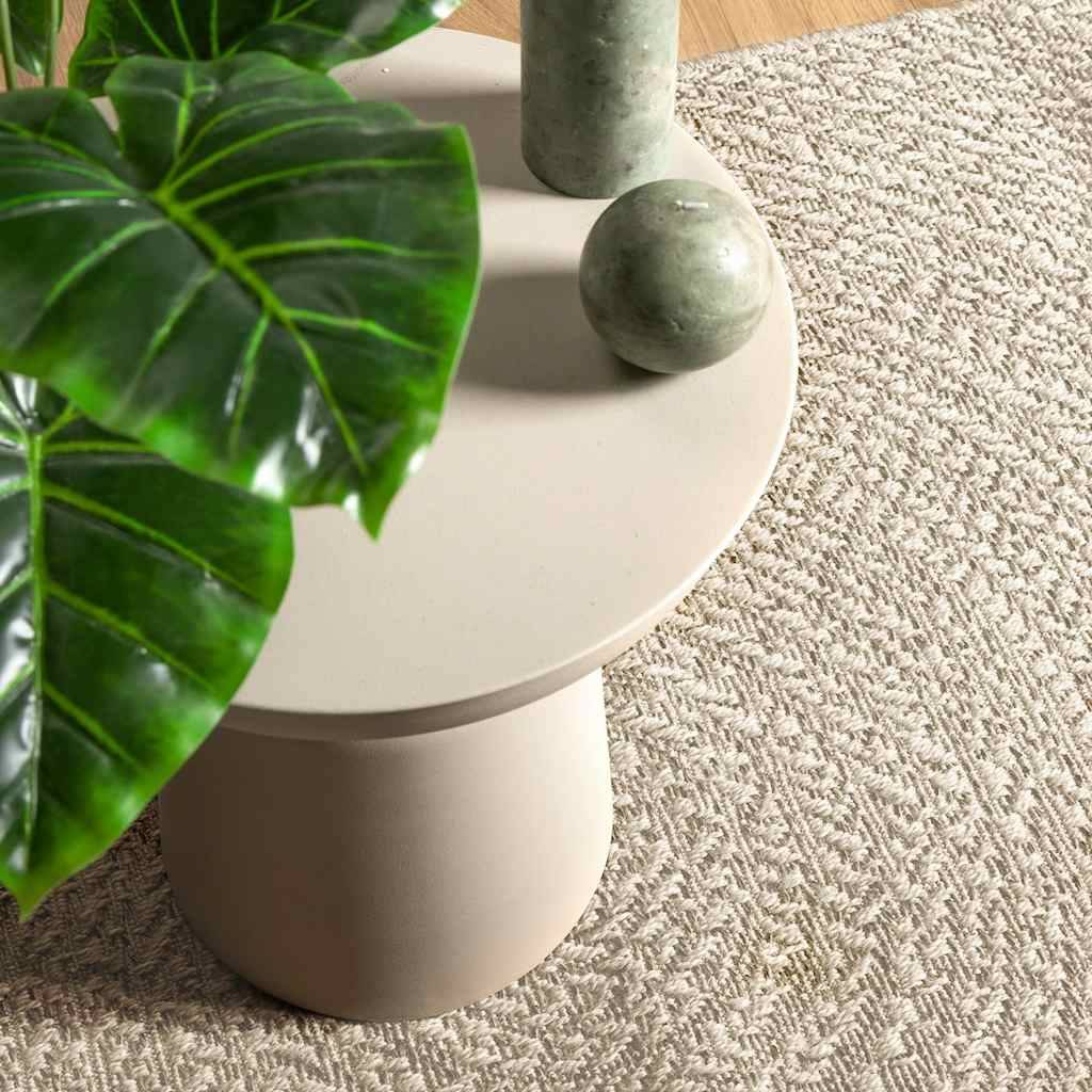 vidaXL Teppich ZIZUR Creme 60x110 cm Jute-Optik Indoor und Outdoor