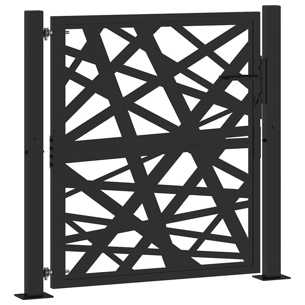 vidaXL Gartentor Schwarz 105x106 cm Stahl Lichtdesign
