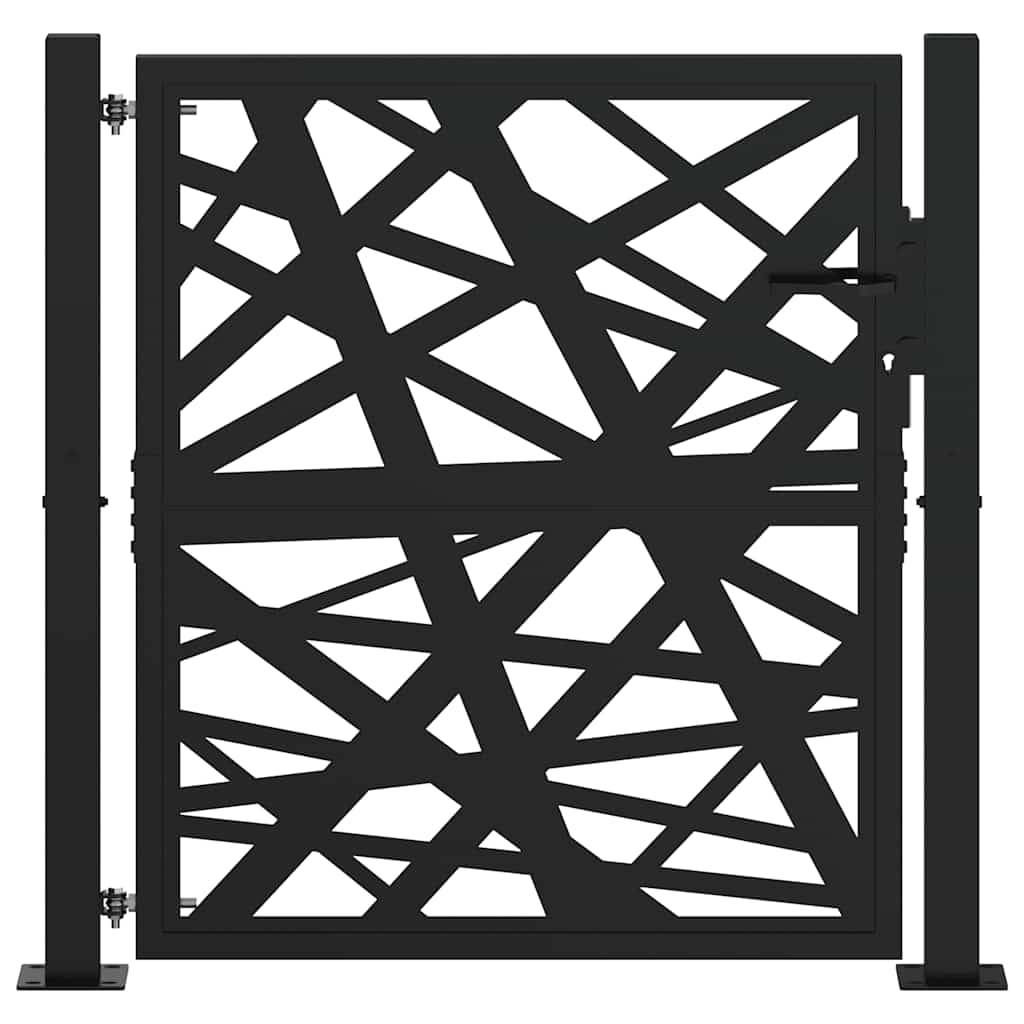 vidaXL Gartentor Schwarz 105x106 cm Stahl Lichtdesign