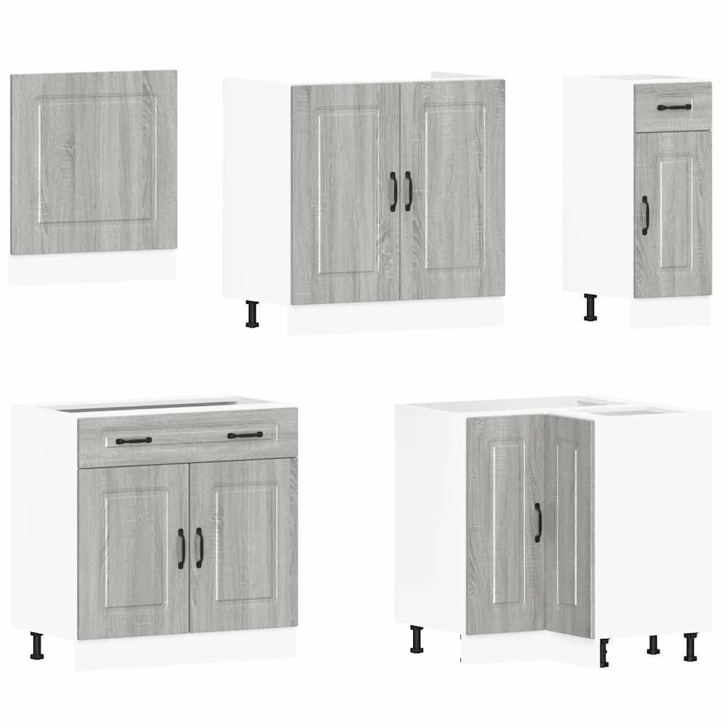 vidaXL 11-tlg. Küchenschrank-Set Kalmar Grau Sonoma Holzwerkstoff