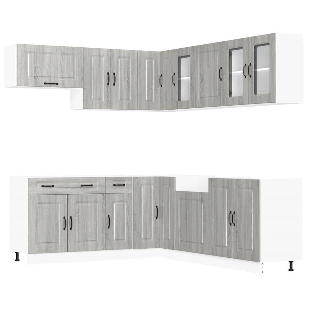 vidaXL 11-tlg. Küchenschrank-Set Kalmar Grau Sonoma Holzwerkstoff