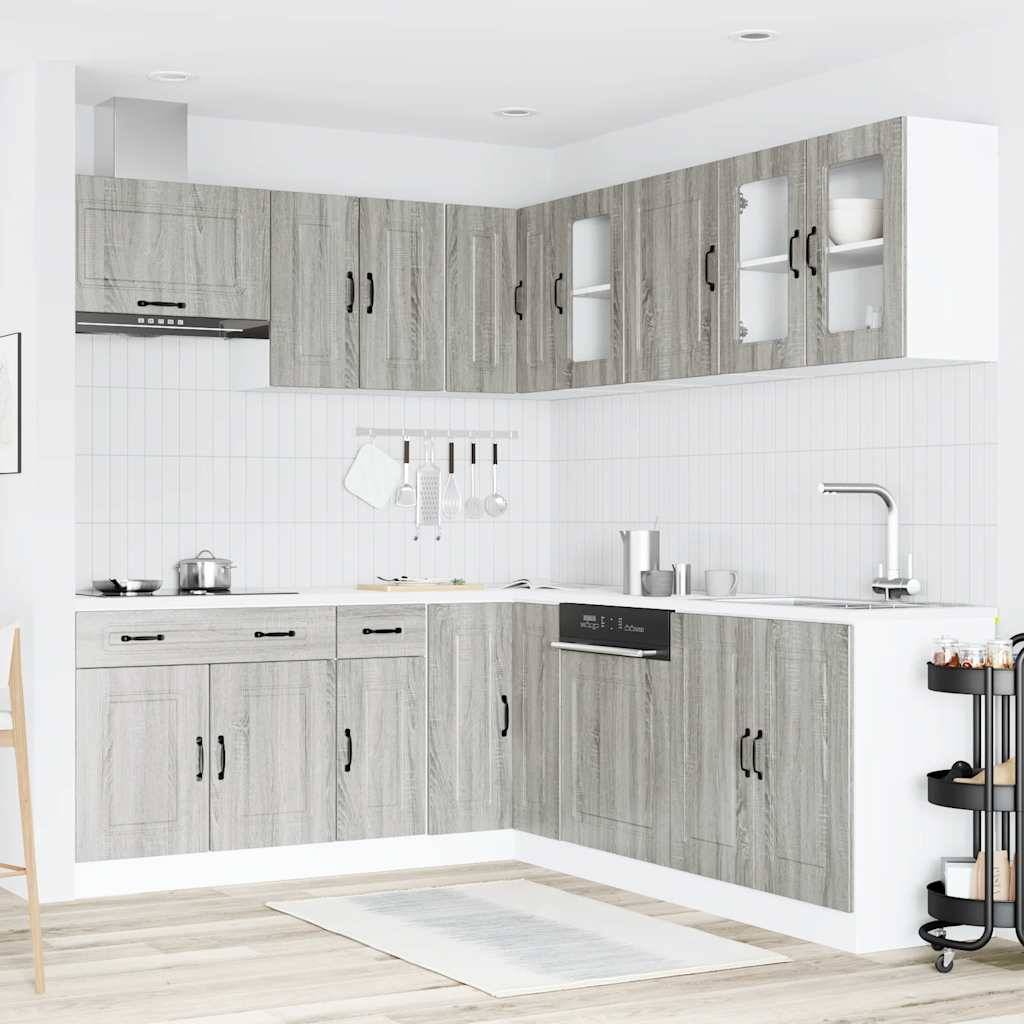 vidaXL 11-tlg. Küchenschrank-Set Kalmar Grau Sonoma Holzwerkstoff