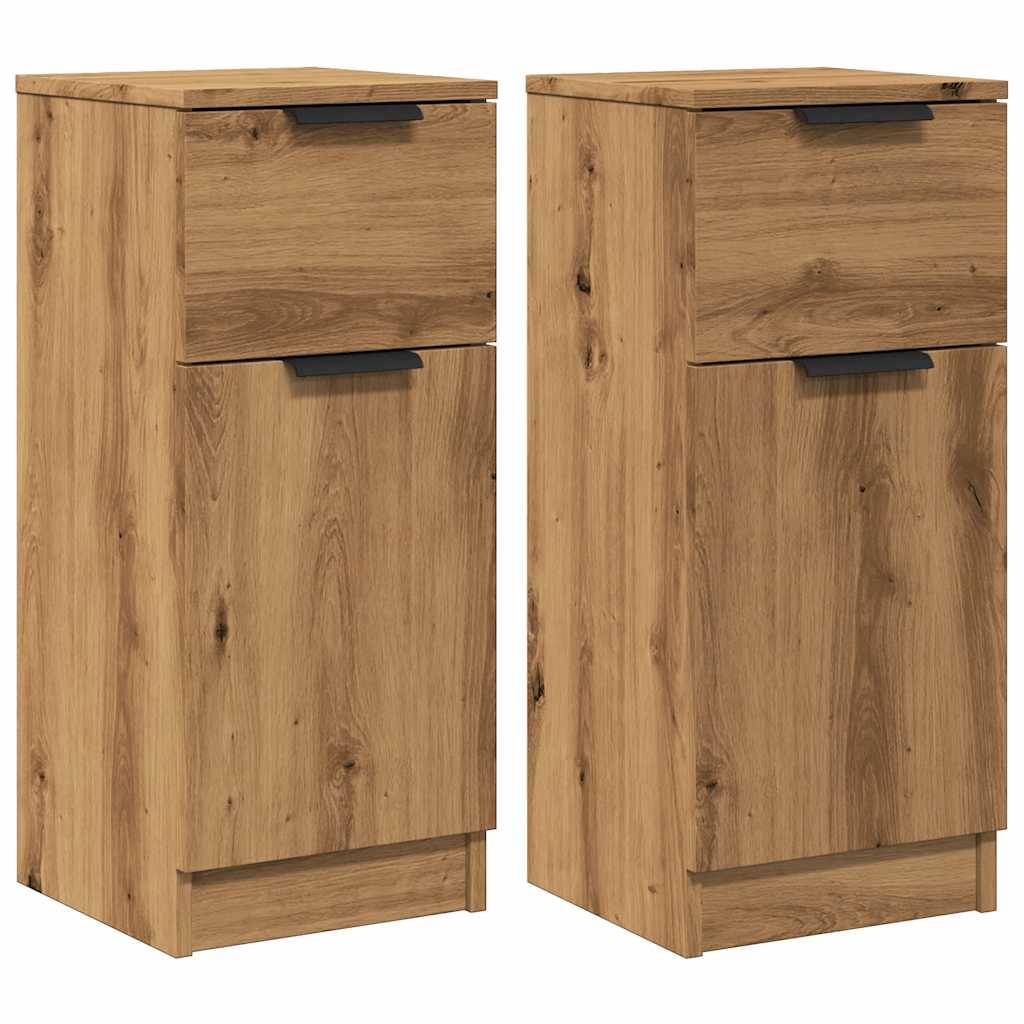 vidaXL Sideboards 2 Stk. Artisan-Eiche 30x30x70 cm Holzwerkstoff
