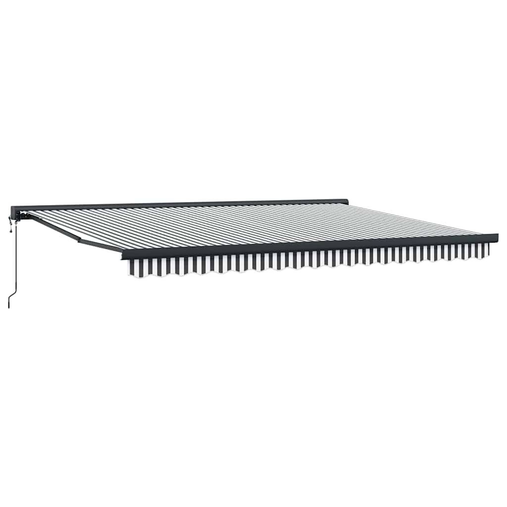 vidaXL Markise Einziehbar Anthrazit und Weiß 4,5x3 m Stoff & Aluminium