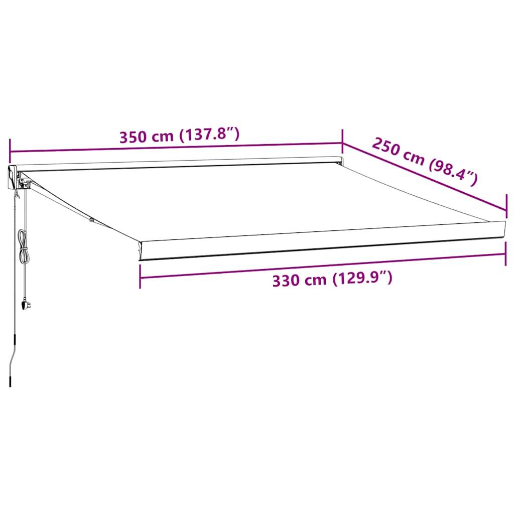 vidaXL Markise Automatisch Braun 350x250 cm