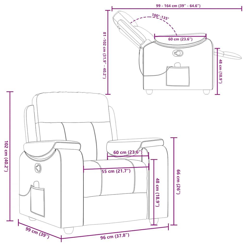 vidaXL Massagesessel Braun Stoff
