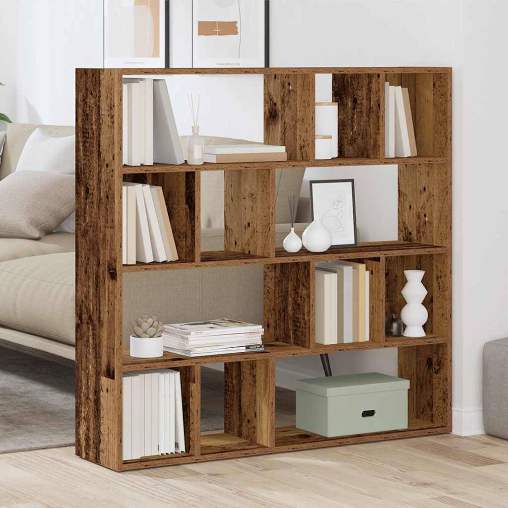 vidaXL Bücherregal/Raumteiler Altholz-Optik 105x24x102 cm