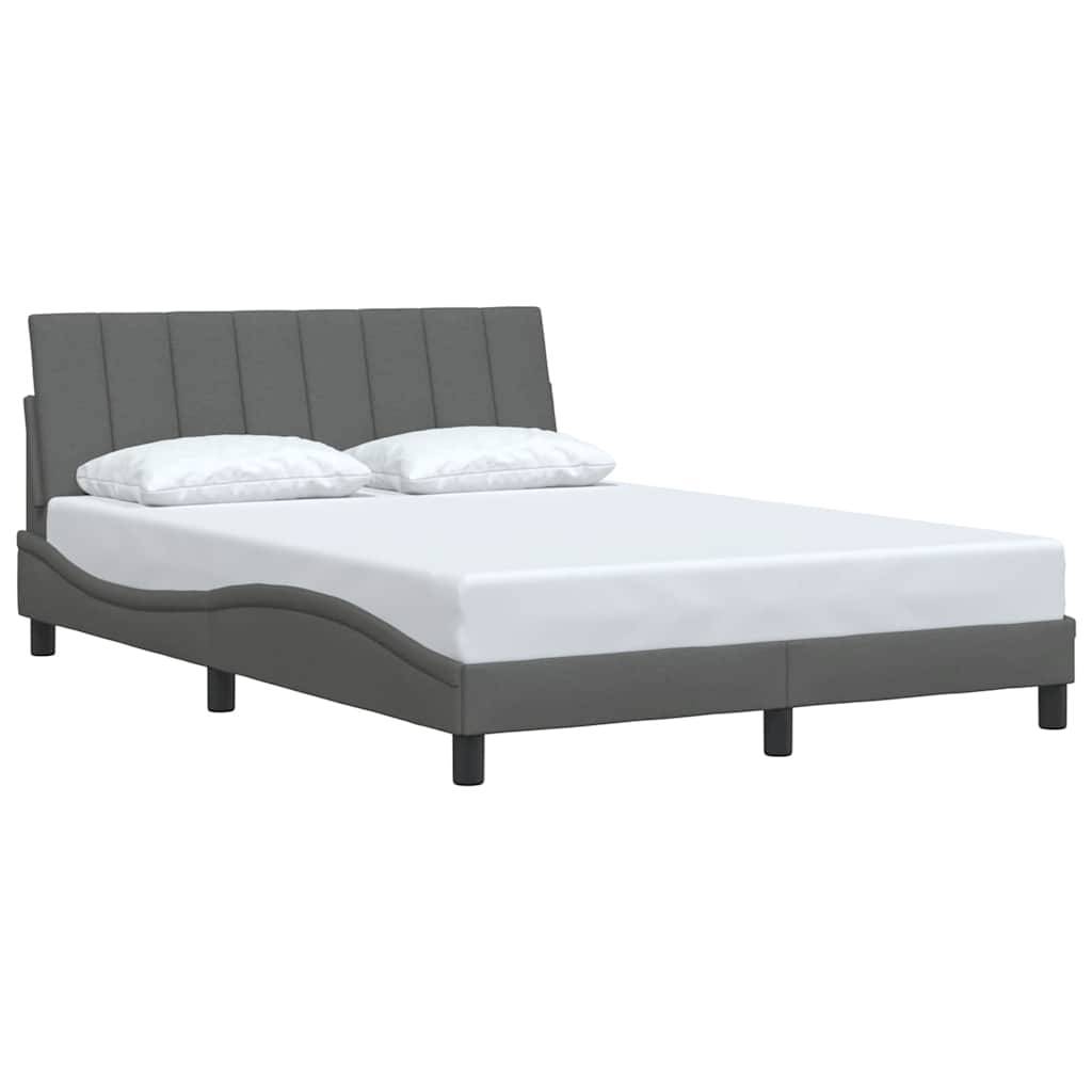 vidaXL Bettgestell ohne Matratze "Hanko" Dunkelgrau 140x190 cm Stoff