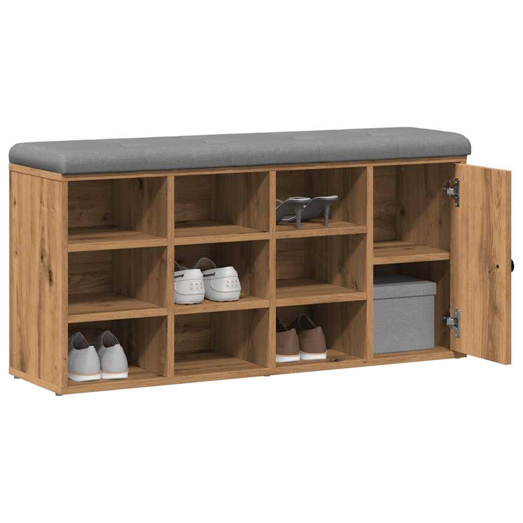 vidaXL Schuhbank Artisan-Eiche 102x32x50 cm Holzwerkstoff