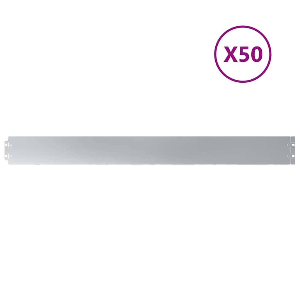 vidaXL Rasenkanten 50 Stk. 10x103 cm Verzinkter Stahl