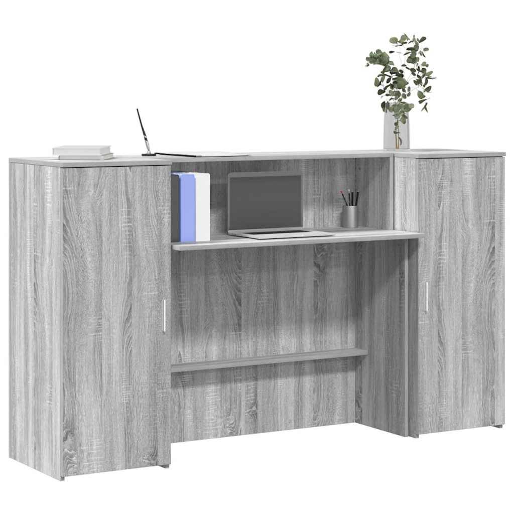 vidaXL Empfangstheke Grau Sonoma 180x50x103,5 cm Holzwerkstoff