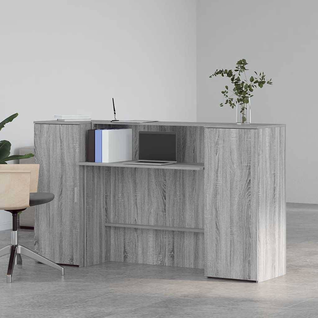 vidaXL Empfangstheke Grau Sonoma 180x50x103,5 cm Holzwerkstoff