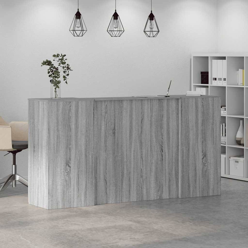 vidaXL Empfangstheke Grau Sonoma 200x50x103,5 cm Holzwerkstoff
