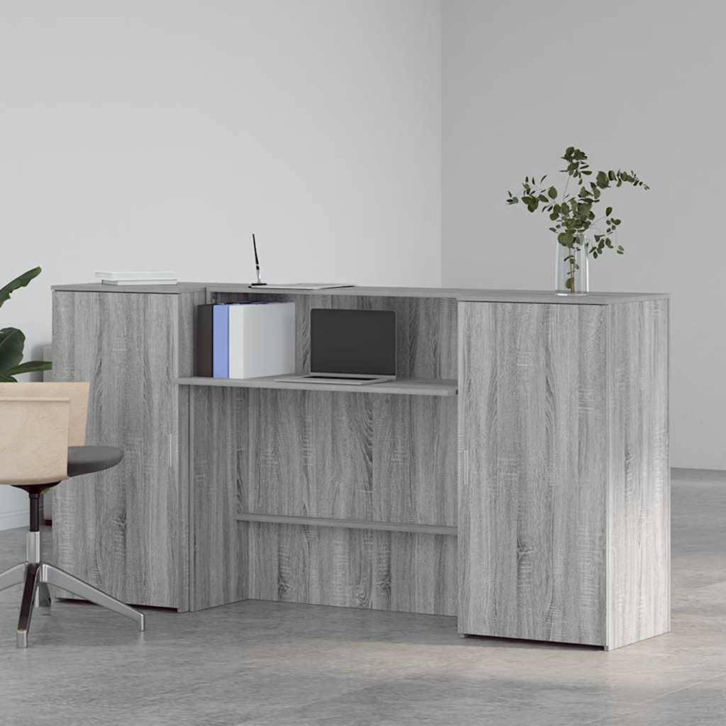 vidaXL Empfangstheke Grau Sonoma 200x50x103,5 cm Holzwerkstoff