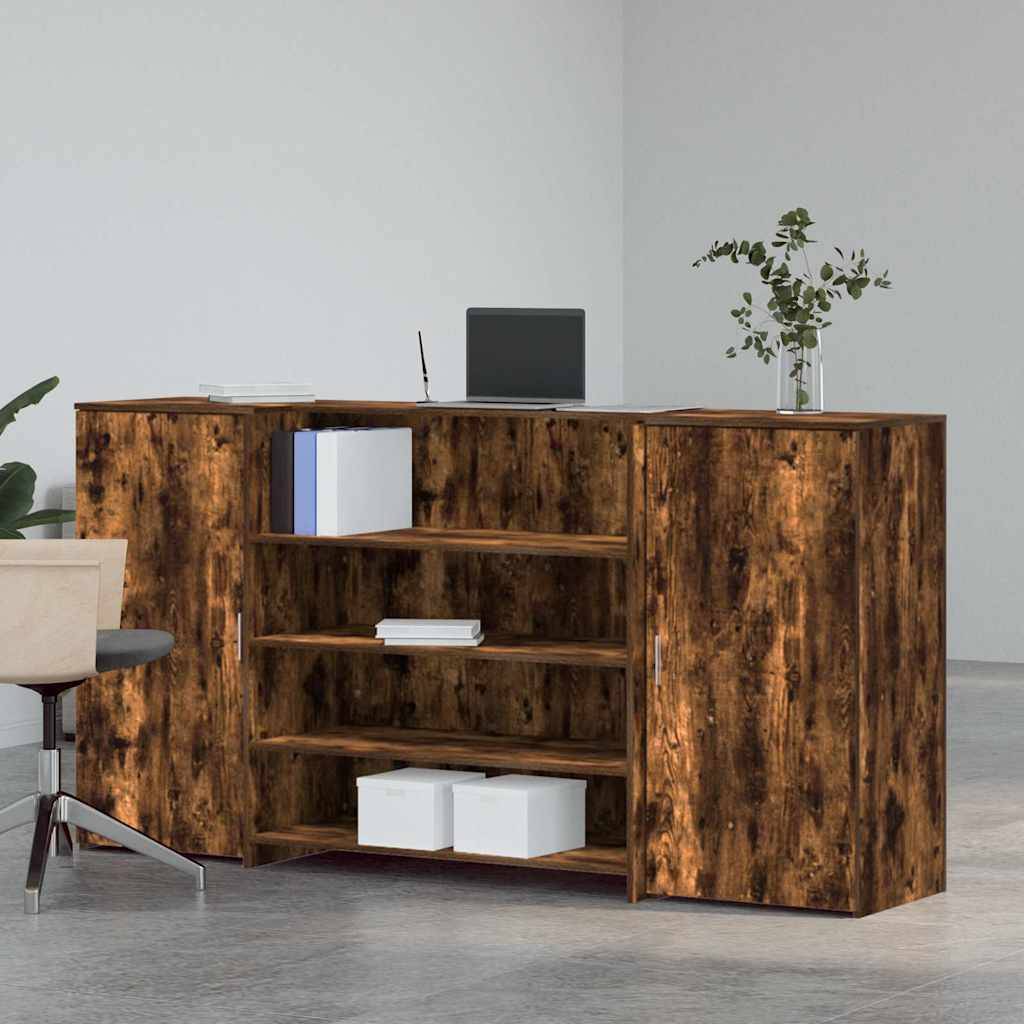 vidaXL Empfangstheke Räuchereiche 200x50x103,5 cm Holzwerkstoff
