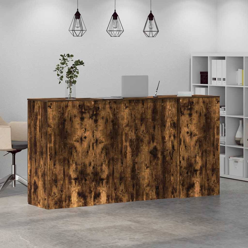 vidaXL Empfangstheke Räuchereiche 200x50x103,5 cm Holzwerkstoff