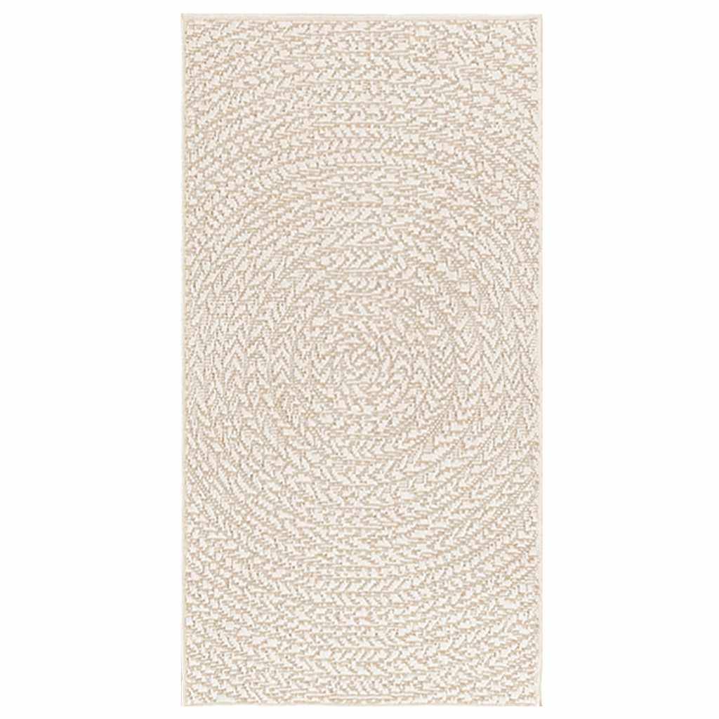 vidaXL Teppich ZIZUR Creme 60x110 cm Jute-Optik Indoor und Outdoor