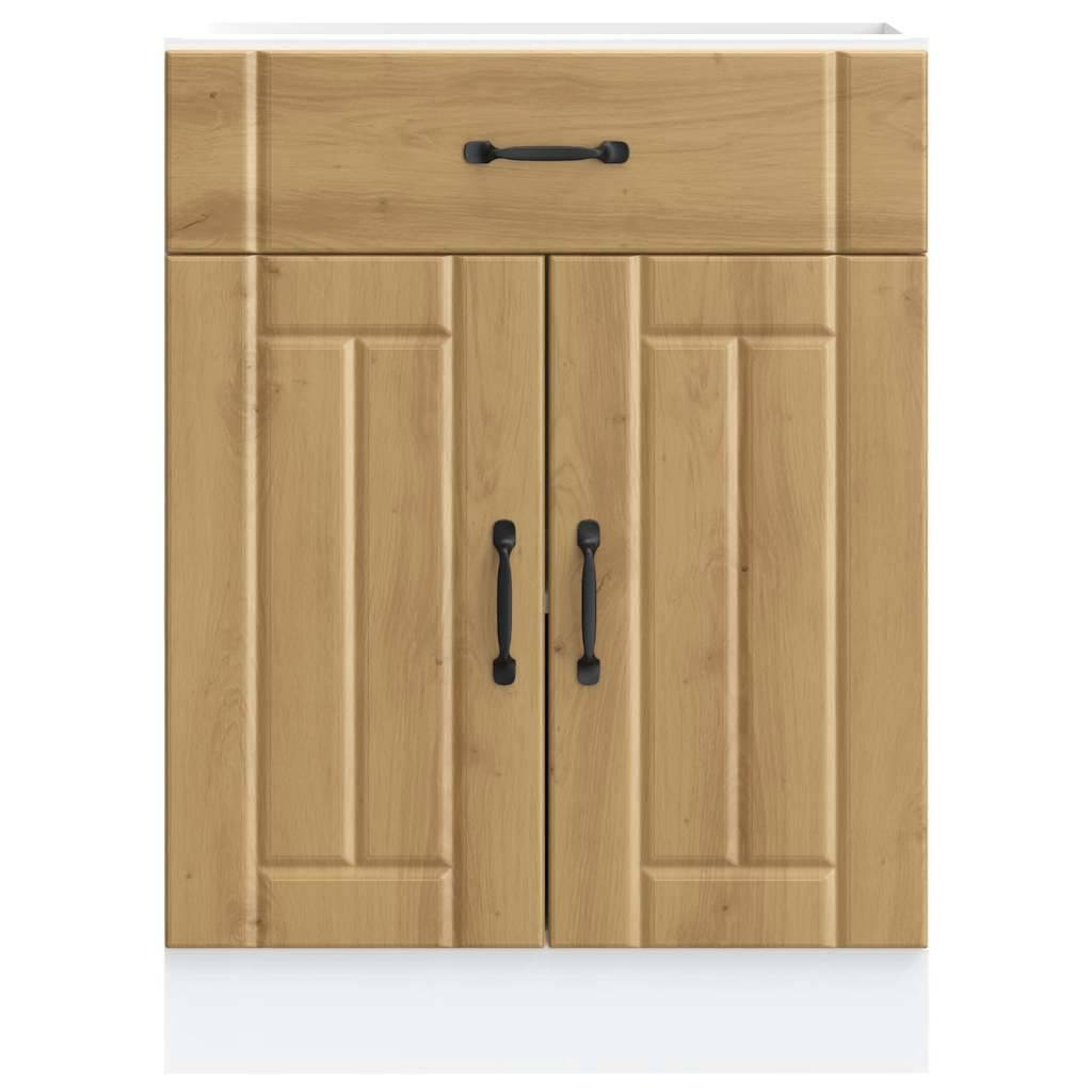 vidaXL Küchen-Unterschrank Lucca Artisan-Eiche Holzwerkstoff
