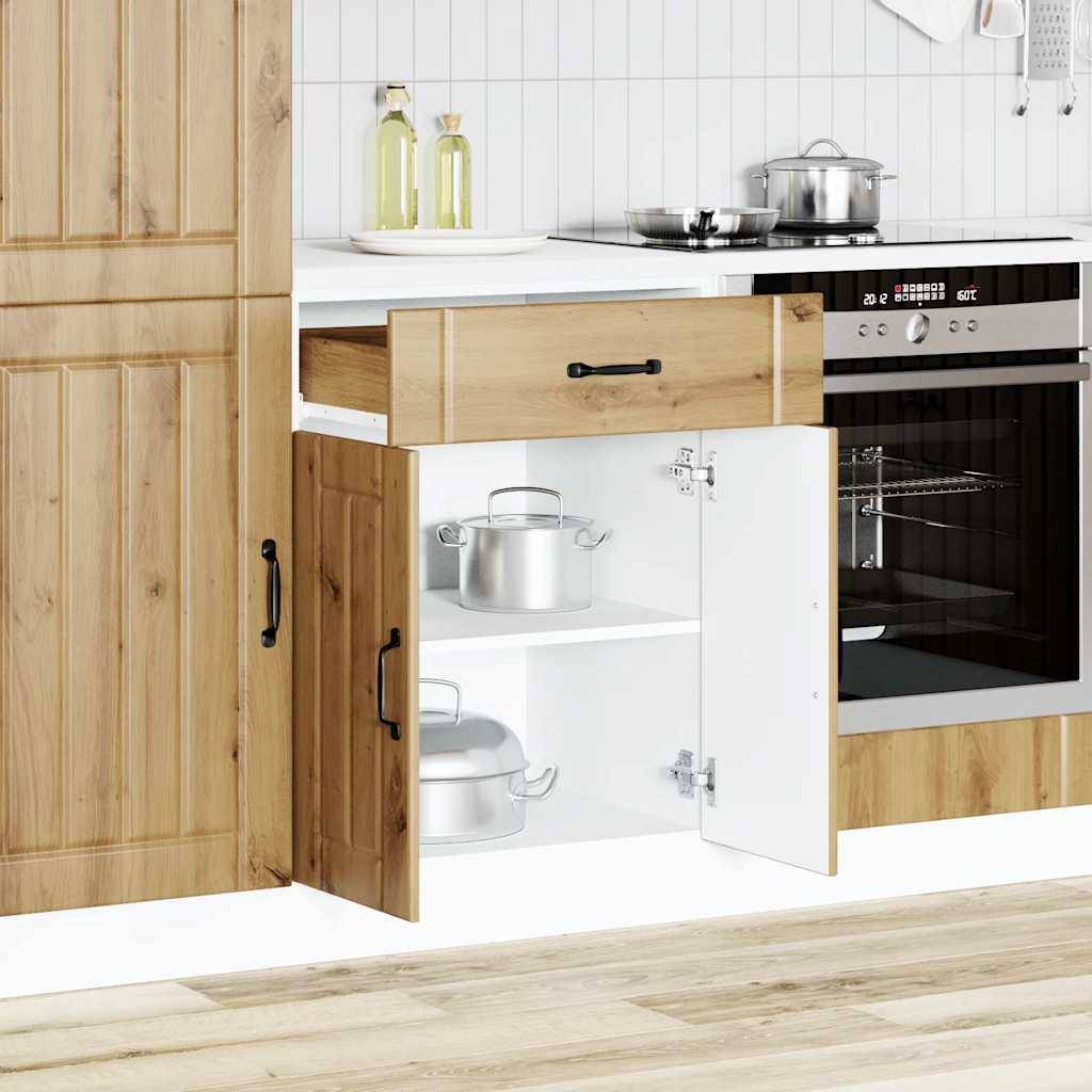 vidaXL Küchen-Unterschrank Lucca Artisan-Eiche Holzwerkstoff