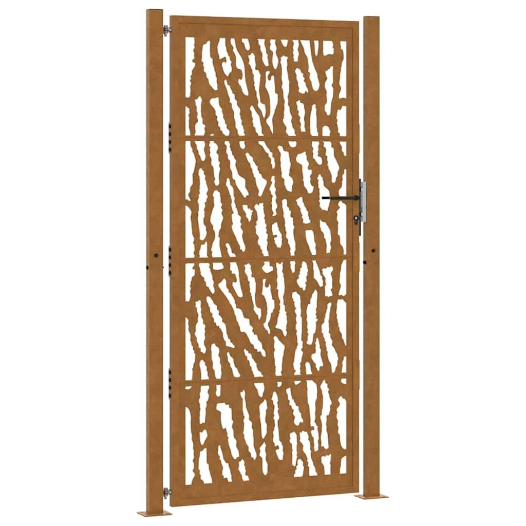 vidaXL Gartentor 105x205 cm Wetterfester Stahl Spurendesign