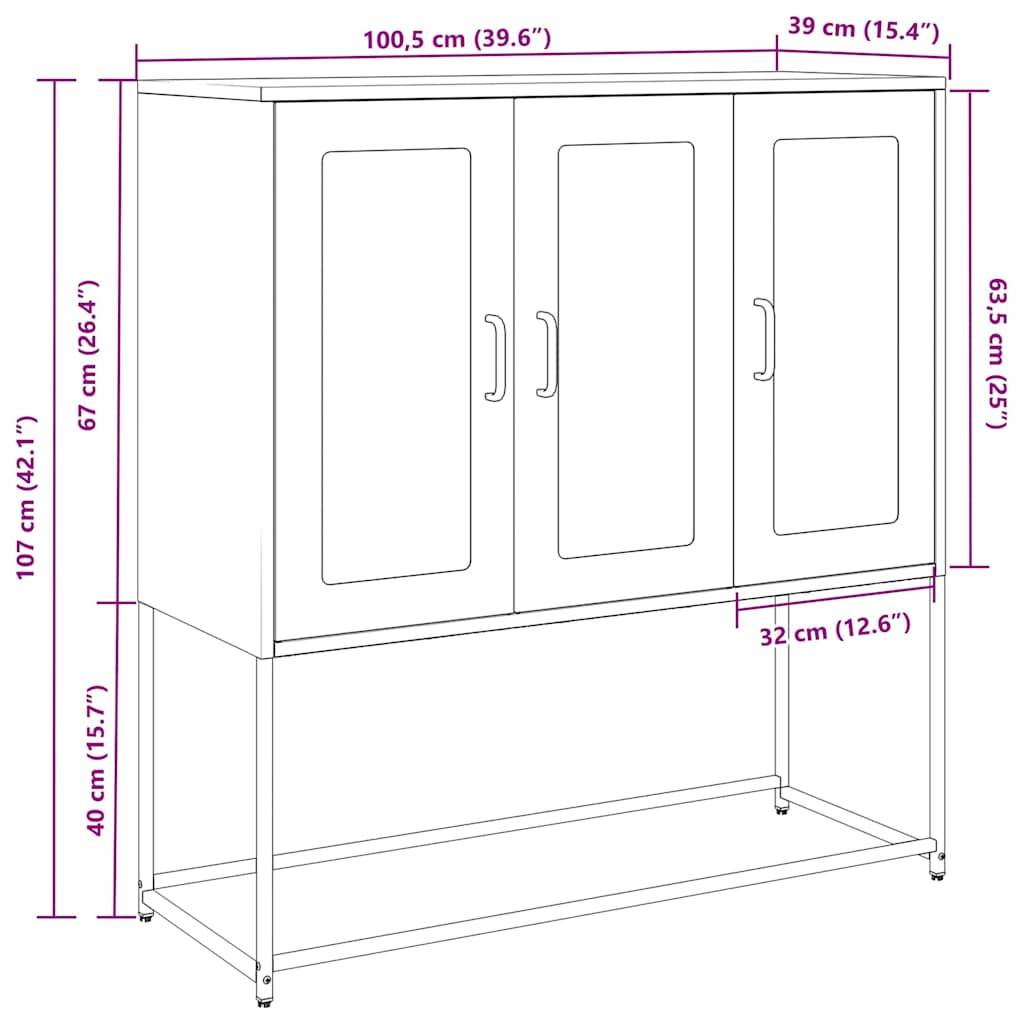 vidaXL Sideboard Senfgelb 100,5x39x107 cm Kaltgewalzter Stahl