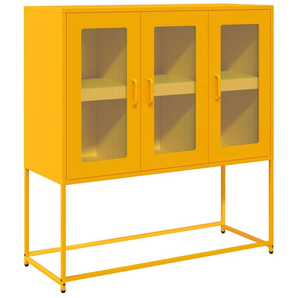 vidaXL Sideboard Senfgelb 100,5x39x107 cm Kaltgewalzter Stahl
