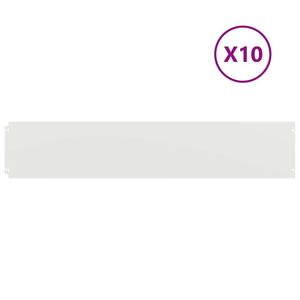 vidaXL Rasenkanten 10 Stk. Weiß 20x103 cm Kaltgewalzter Stahl