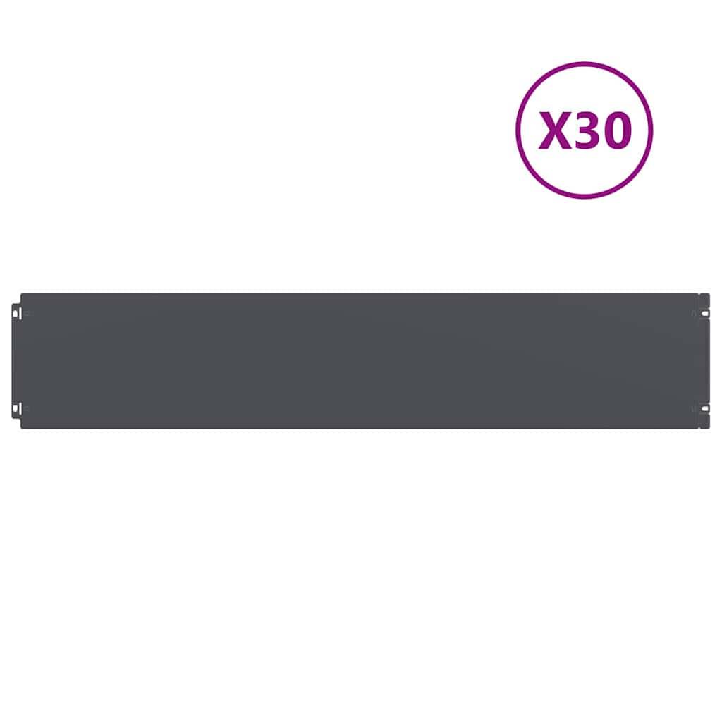 vidaXL Rasenkanten 30 Stk. Anthrazit 20x103 cm Kaltgewalzter Stahl